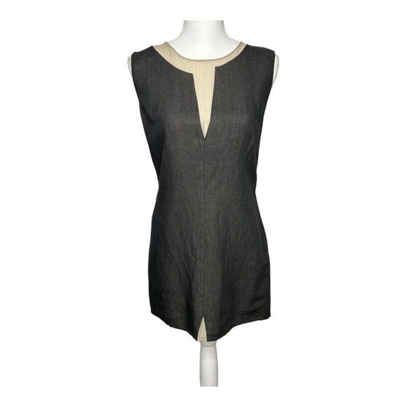 Pier Antonio Gaspari Linen Blend Color Block Tunic Mini Dress SZ 44 US 8 - Picture 1 of 10